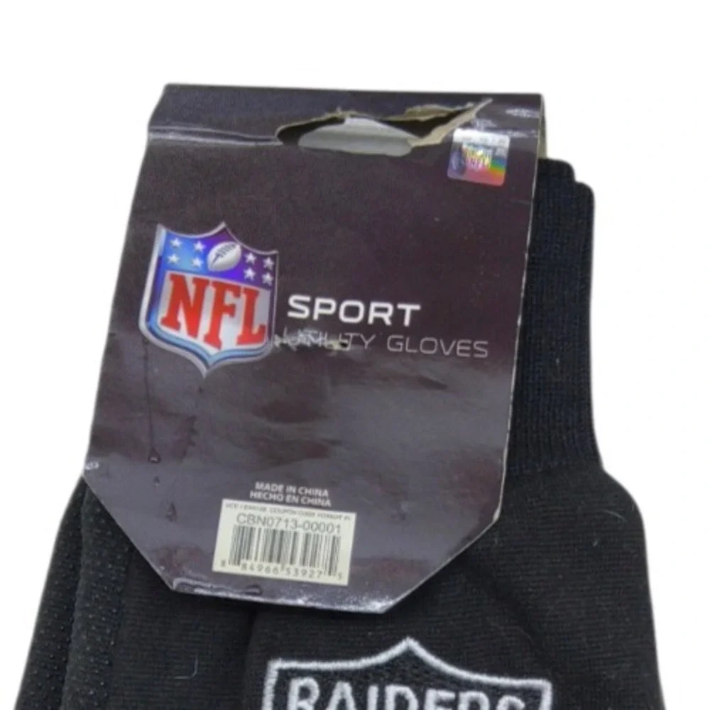 NWT Oakland Raiders Sports 2-Tone Utility Grip Glove PVC Grip‎ All Purpose Sport